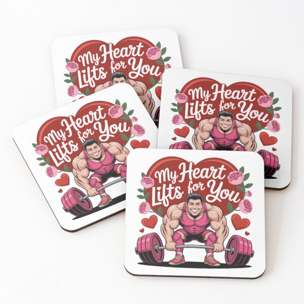 Item preview, My Heart Lifts for You Funny Romantic Gym Valentine Cartoon Style designed and sold by chattsuede.