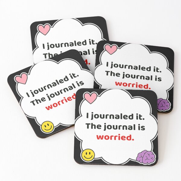 Item preview, Coping Humor – Journal Is Worried – Gift for Anxious Overthinkers – Cute Soft Sticker designed and sold by JacobKAurumhead.