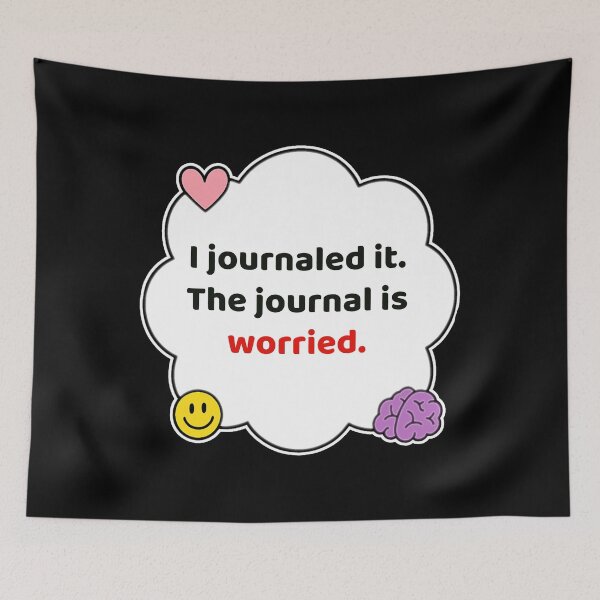 Item preview, Coping Humor – Journal Is Worried – Gift for Anxious Overthinkers – Cute Soft Sticker designed and sold by JacobKAurumhead.