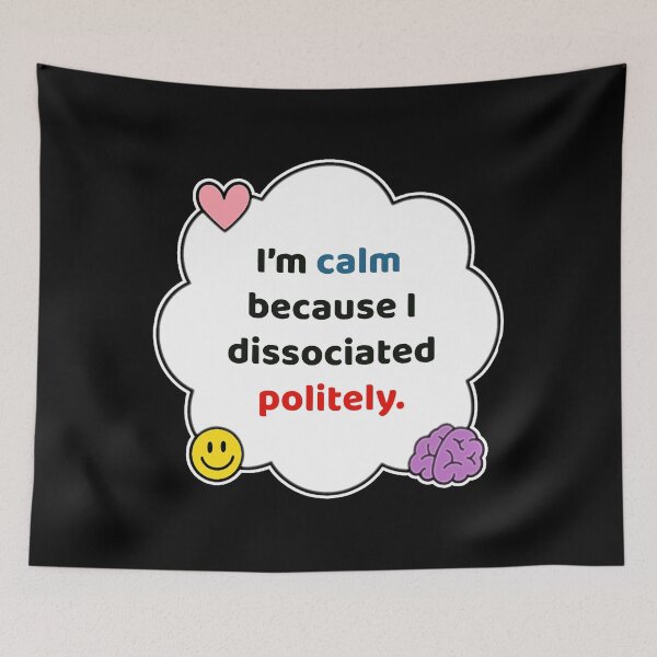 Item preview, Coping Humor – Dissociated Politely – Gift for Neurodivergent Friends – Cute Soft Sticker designed and sold by JacobKAurumhead.