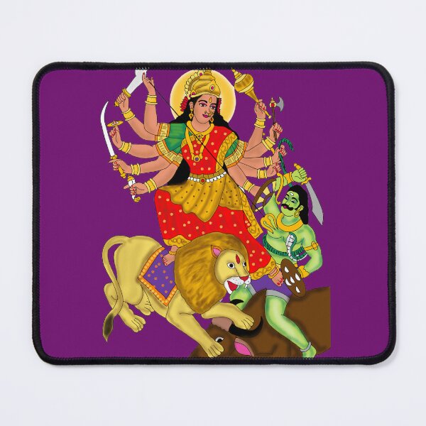 Item preview, La diosa Durga mata a Mahishasura – Arte mitológico de la victoria designed and sold by Harshit_Digital_Arts.