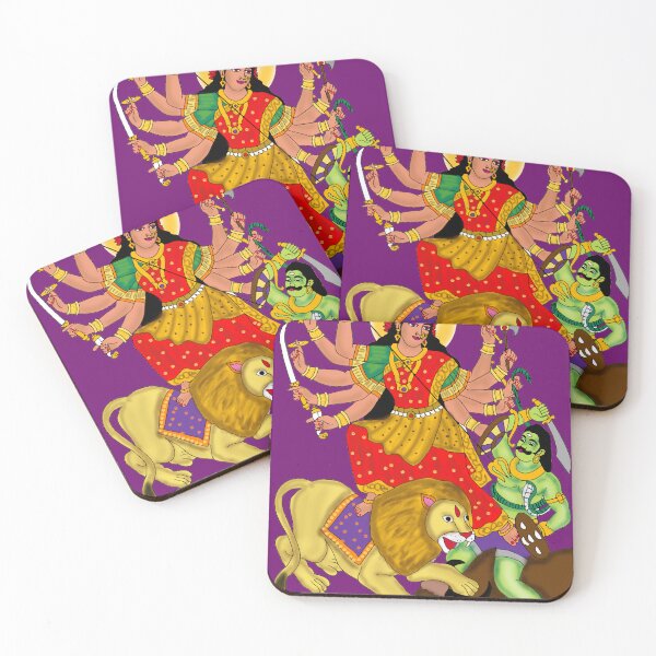 Item preview, Goddess Durga Killing Mahishasura – Mythological Victory Art designed and sold by Harshit_Digital_Arts.