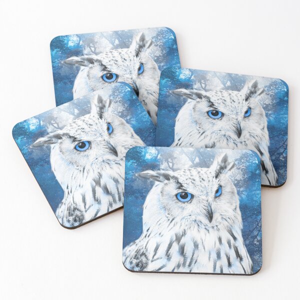 Item preview, Ethereal Blue Owl of the Frozen Woods designed and sold by Kiyo-Arts.