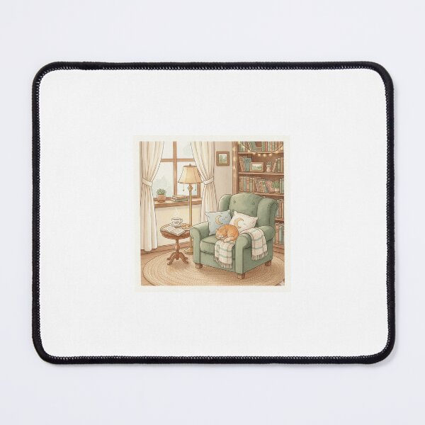 Item preview, cozy reading nook with cat designed and sold by The Cozy Cauldron.