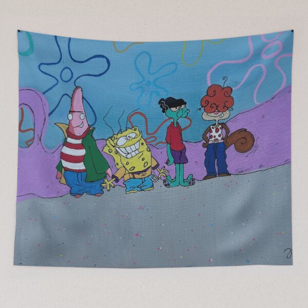 Item preview, SpongeBob SquarePants x Ed Edd n Eddy Crossover Painting designed and sold by thejaylineaves.