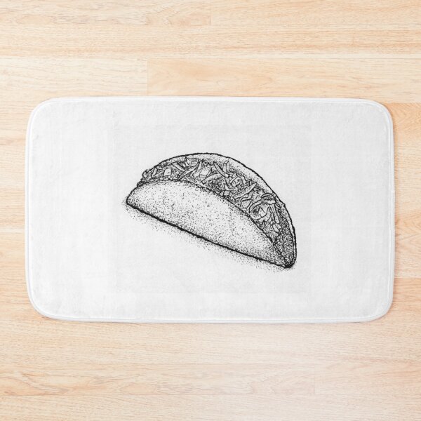 Item preview, Crunchy Hard Shell Taco Close-Up | High-Contrast Stipple Food Art designed and sold by wbhny.