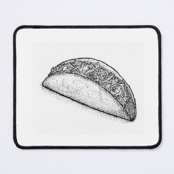 Item preview, Crunchy Hard Shell Taco Close-Up | High-Contrast Stipple Food Art designed and sold by wbhny.
