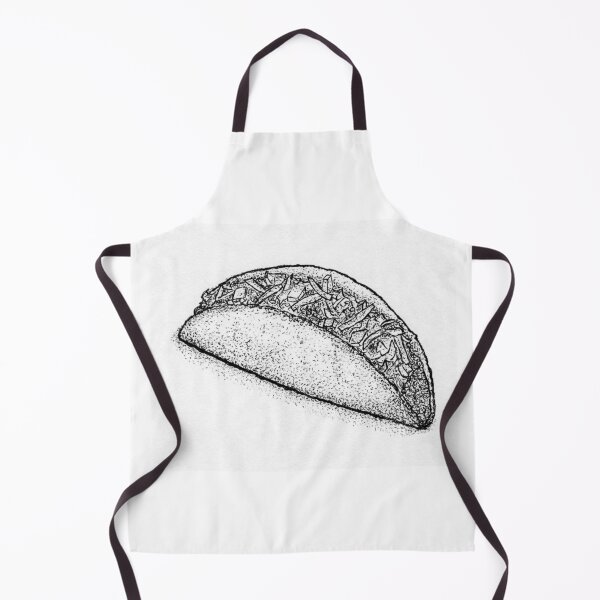 Item preview, Crunchy Hard Shell Taco Close-Up | High-Contrast Stipple Food Art designed and sold by wbhny.
