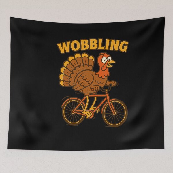Item preview, Wobbling Turkey on Bicycle Funny Thanksgiving Cartoon T-Shirt designed and sold by DailyDrivesct.
