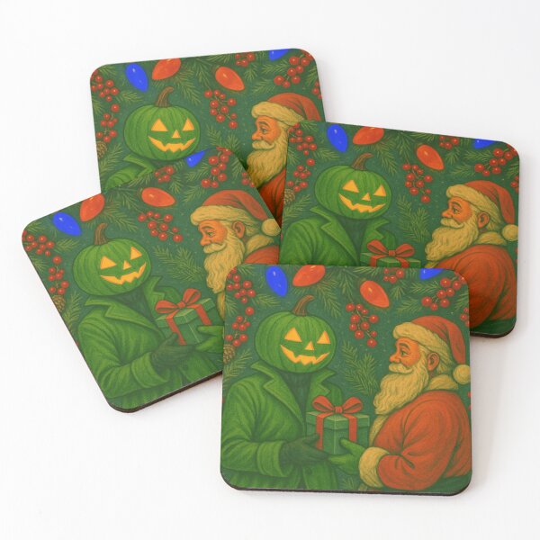 Item preview, Headless Horseman and Santa: Halloween Meets Christmas Holiday Crossover Art designed and sold by TheHorsemanRidesAgain.