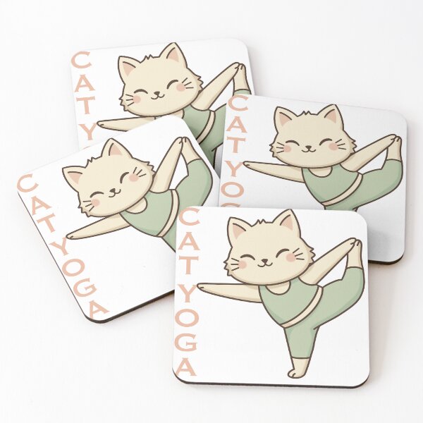 Item preview, Kawaii Cat in Natarajasana Yoga Pose - Cat Yoga Balance designed and sold by holywarter.