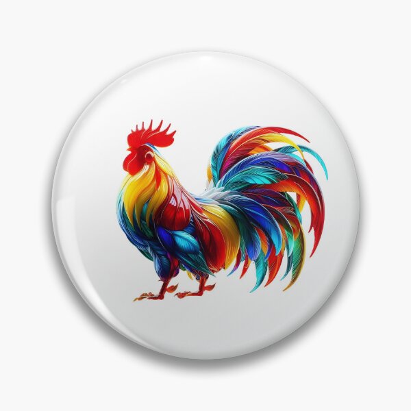 Item preview, Vibrant Colorful Rooster Art – Neon Rainbow Feathers Digital Illustration designed and sold by GloriousArtSKD.