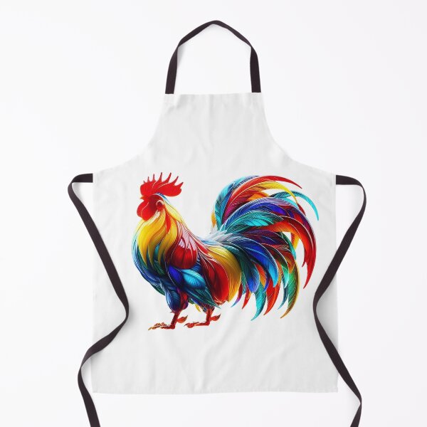 Item preview, Vibrant Colorful Rooster Art – Neon Rainbow Feathers Digital Illustration designed and sold by GloriousArtSKD.
