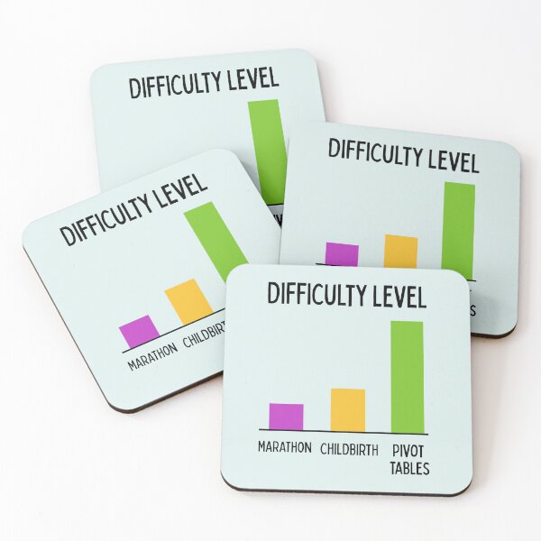 Item preview, Funny Excel Pivot Table Joke – “Diffculty Level” Office Humor for Data Nerds and Analysts designed and sold by shminoa.