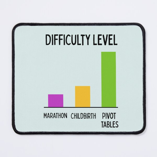Item preview, Funny Excel Pivot Table Joke – “Diffculty Level” Office Humor for Data Nerds and Analysts designed and sold by shminoa.