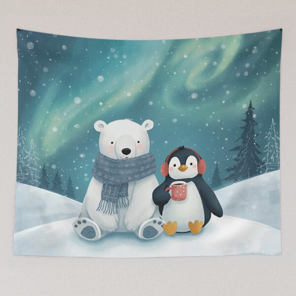 Item preview, Across the Poles – Penguin & Polar Bear Together designed and sold by WildlifeWhimsy.