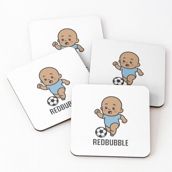 Item preview, Happy Baby Kicking Soccer Ball – Cute Cartoon Design designed and sold by luckyyouth.
