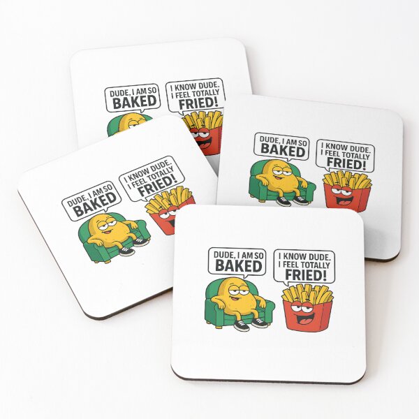 Item preview, Baked & Fried Funny Food Cartoon | Stoner Humor Potato & Fries design designed and sold by DailyDrivesct.