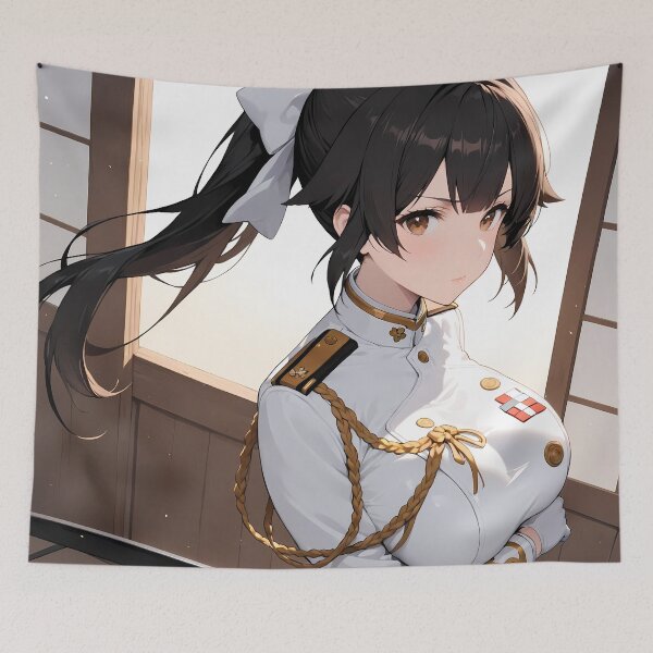 Item preview, Azur Lane Anime Takao Standing Calm in Officer Attire under Soft Morning Light designed and sold by Raslbazola.