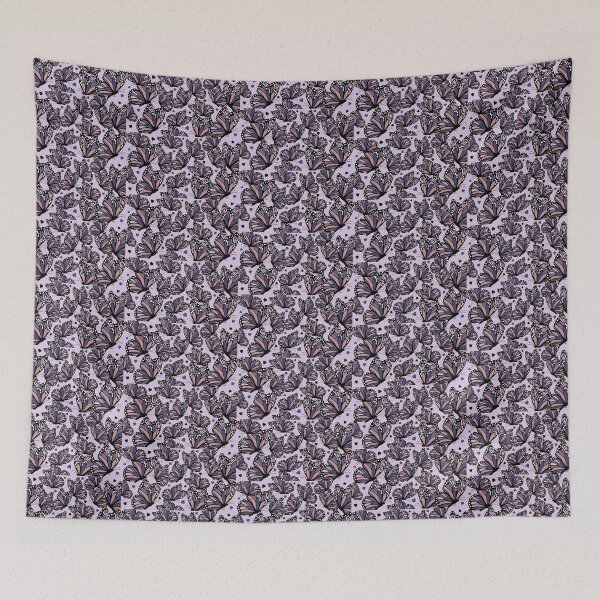 Item preview, Butterflies and Hearts in Purple Lavender and Blue - Modern Art Pattern designed and sold by ABG Inspirational Art.
