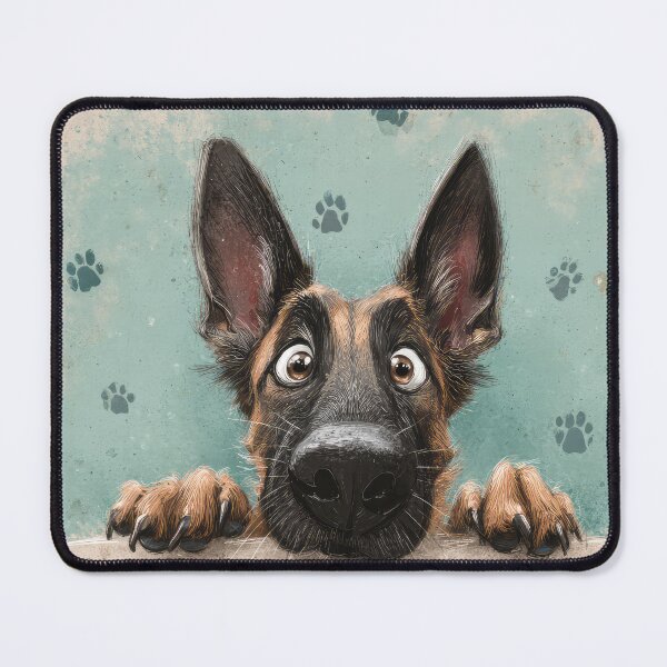 Item preview, Belgian Malinois Peeking over Wall 01 designed and sold by Elisabeth Lucas.