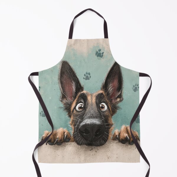 Item preview, Belgian Malinois Peeking over Wall 01 designed and sold by Elisabeth Lucas.