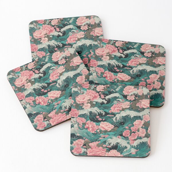 Item preview, Olas y flores japonesas designed and sold by chi3-jp.