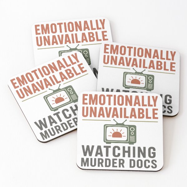Item preview, Emotionally Unavailable — Watching Murder Docs | True Crime Retro T-Shirt designed and sold by mickkelly68.