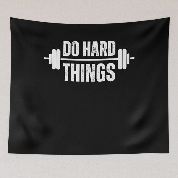 Item preview, Do Hard Things Workout Motivation Fitness barbell gym designed and sold by snowry.