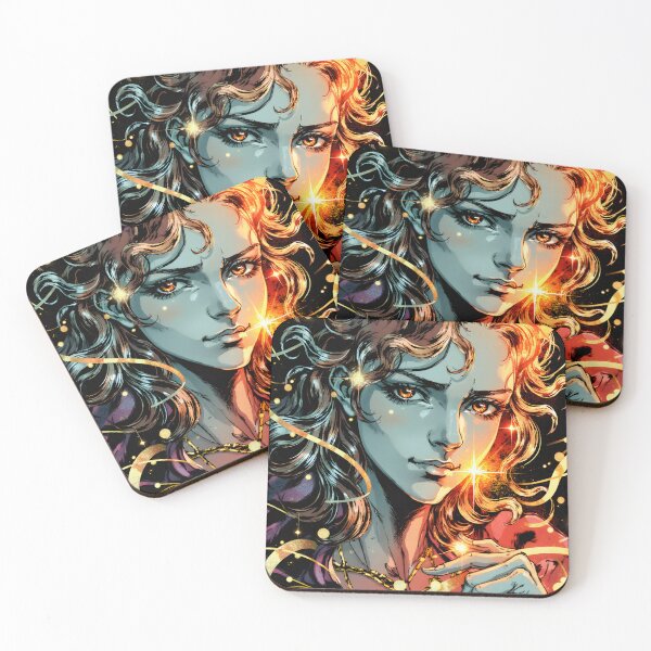Item preview, Golden Fire Soul – Radiant Anime Portrait of Strength and Light” designed and sold by   GG Creations .