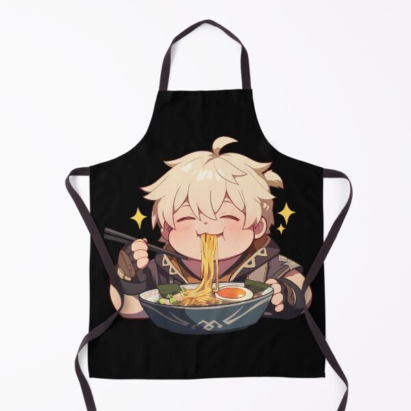 Item preview, Game Cute Bennett Eating Ramen Genshin Impact Chibi Kawaii Anime Boy Style designed and sold by Raslbazola.