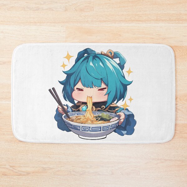 Item preview, Game Xingqiu Genshin Impact Chibi Boy Enjoying Cozy Ramen Anime designed and sold by Raslbazola.