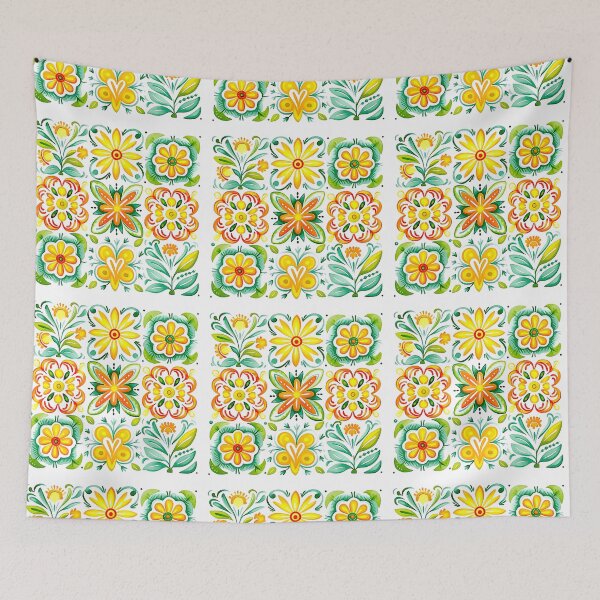 Artikelvorschau, Gelbe Blumendecke entworfen und verkauft von ViaARTfactory.