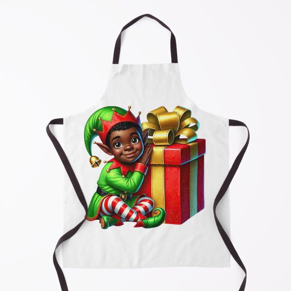 Item preview, Adorable Black Elf Sitting Beside Big Gift Box | Christmas Artwork designed and sold by Lulunza.
