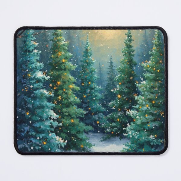 Item preview, Green Winter Forest Holiday Christmas Scenery designed and sold by SeaStarAlex.