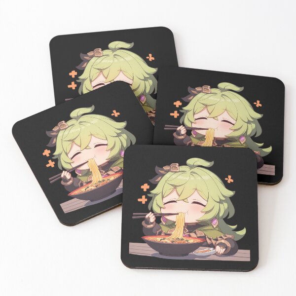 Item preview, Game Collei Cheerful Forest Girl Eating Ramen Genshin Impact Anime designed and sold by Raslbazola.