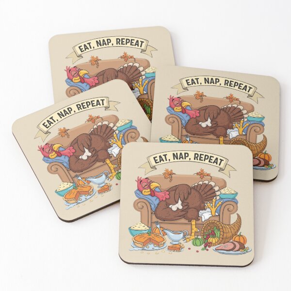 Item preview, Eat Nap Repeat Funny Thanksgiving Turkey Dinner Sleep Comfy Holiday designed and sold by AOG-DESIGNS.