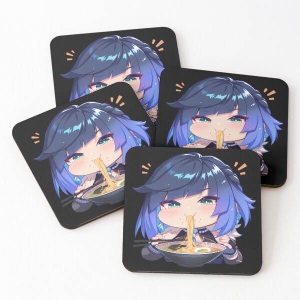 Item preview, Game Yelan Chibi Secret Agent Eating Ramen Genshin Impact Anime designed and sold by Raslbazola.