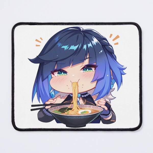 Item preview, Game Yelan Chibi Secret Agent Eating Ramen Genshin Impact Anime designed and sold by Raslbazola.