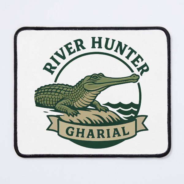 Item preview, River Hunter – Powerful Gharial Crocodile Artwork designed and sold by WildlifeInc.