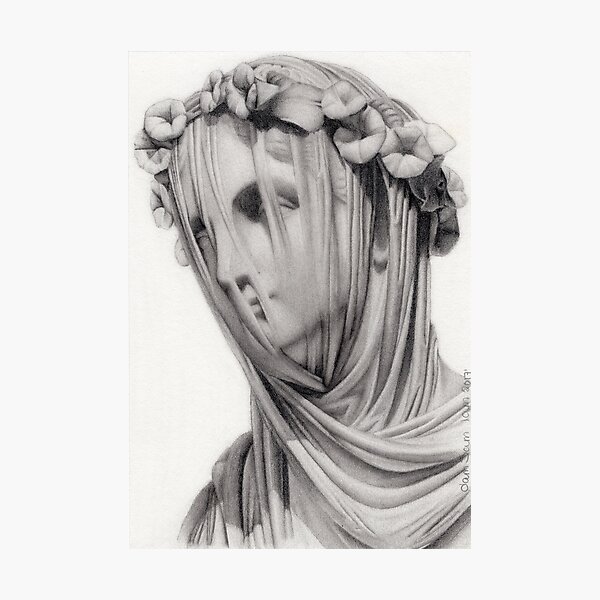 Veiled Marble Statue Photographic Print