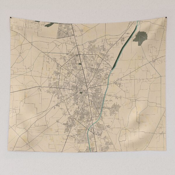 Item preview, Gujranwala City Map of Punjab, Pakistan - Vintage designed and sold by deMAP.