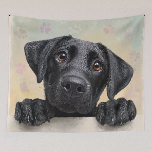 Item preview, Black Lab Peeking over Wall 02 designed and sold by Elisabeth Lucas.