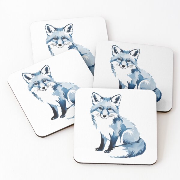 Item preview, Blue Fox Art - Minimalist Watercolor Woodland Animal Illustration designed and sold by Random Candy Studio.