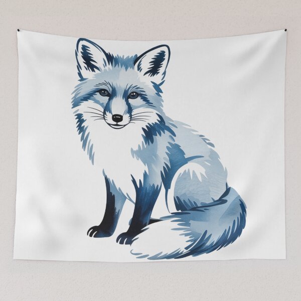 Item preview, Blue Fox Art - Minimalist Watercolor Woodland Animal Illustration designed and sold by Random Candy Studio.