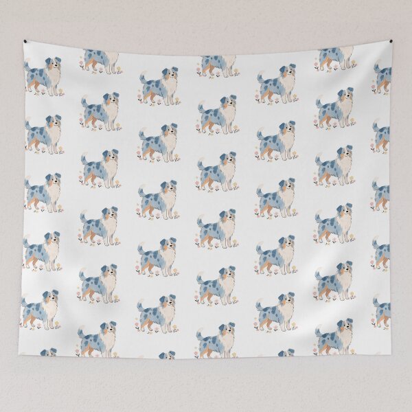 Item preview, Blue Merle Border Collie Puppy Nursery Art designed and sold by TheAnimalZ00.