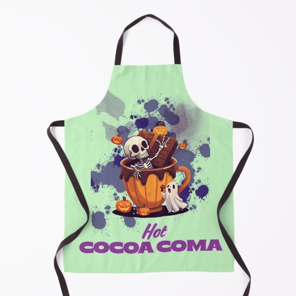 Item preview, "Hot Cocoa Coma with Cute Ghost and Skeleton" designed and sold by CREEPY CRAZE.