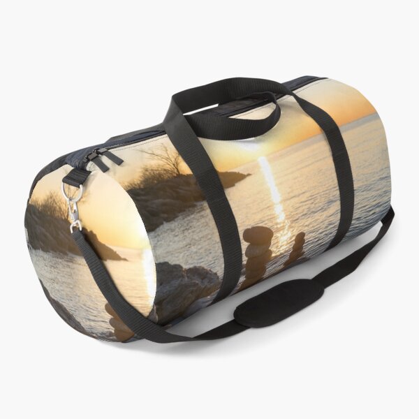 Item preview, Sunrise Over Colorful Stacked Stones by the Shore designed and sold by Georgia Mizuleva.