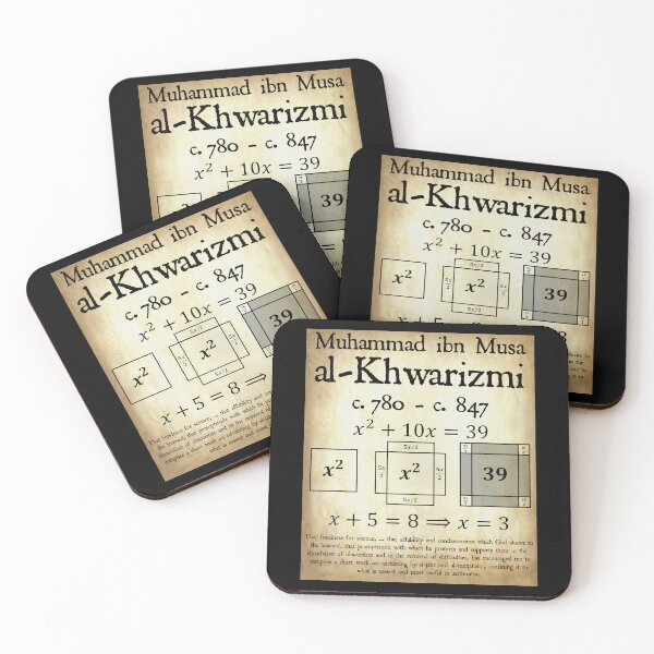 Item preview, Nerdy Vintage Al-Khwarizmi Quadratic Completing Square Math Science Teacher Black Text Parchment designed and sold by MathWare MathClips.