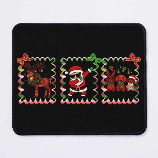 Item preview, Embroidered Christmas Santa with Festive Raindeer and Puppies designed and sold by DivineHaven.